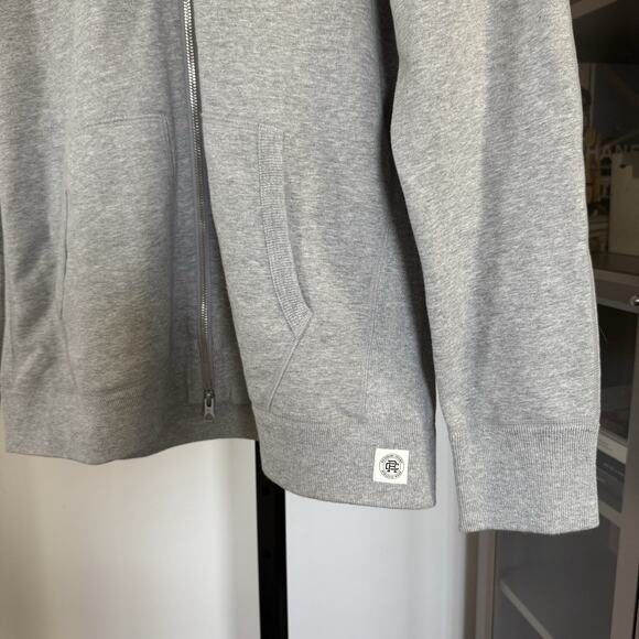 Reigning Champ Midweight Terry Grey Full Zip Up Hoodie XL Slim Sweatshirt Jacket - Picture 4 of 7